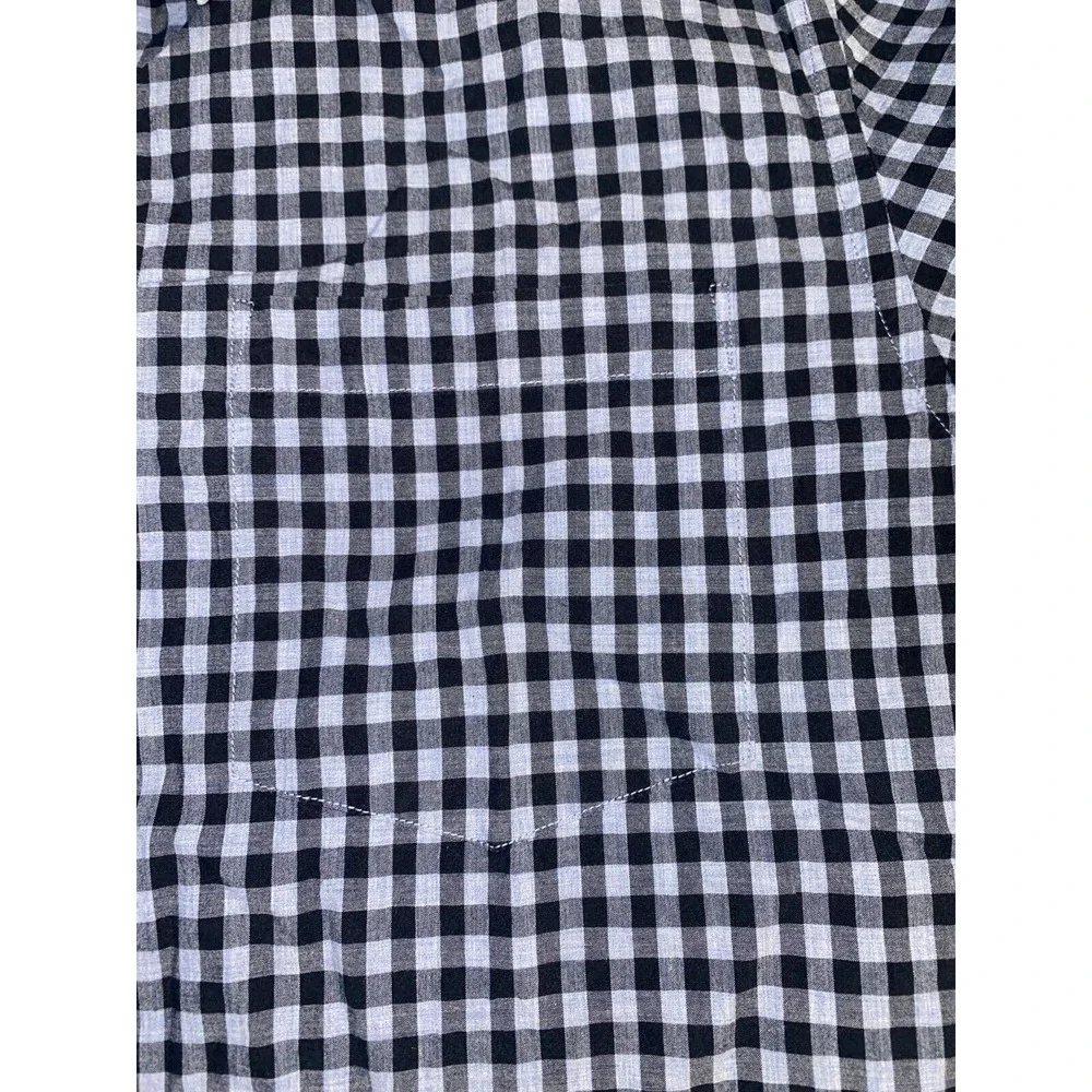 Banana Republic Shirt Men Large Black Gingham Soft Wash Standard Fit Button Down